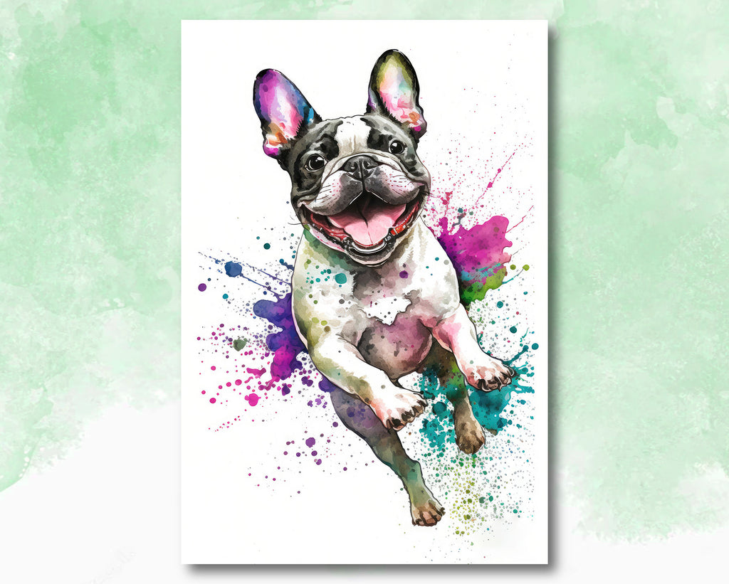 French Bulldog Watercolor Print Cute Pet Keepsake Wall Art Dog Lover Gift Adorable Canine Home Decor for Puppy Dog Lovers!