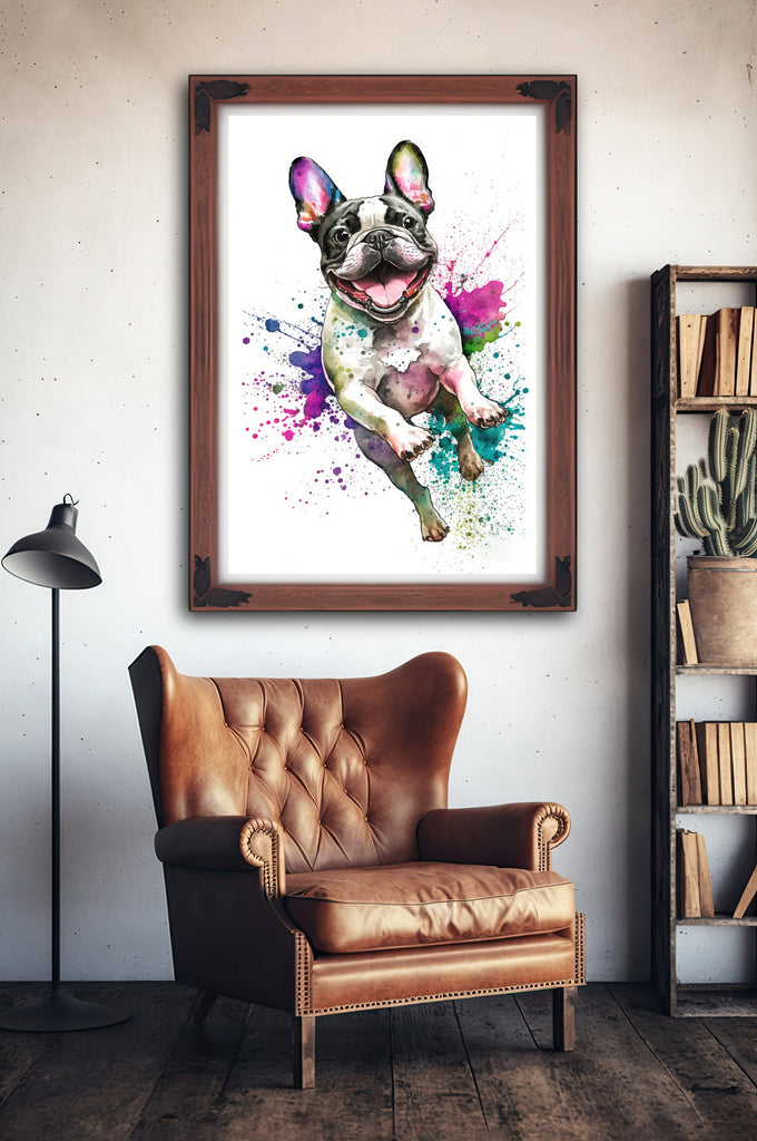 French Bulldog Watercolor Print Cute Pet Keepsake Wall Art Dog Lover Gift Adorable Canine Home Decor for Puppy Dog Lovers!