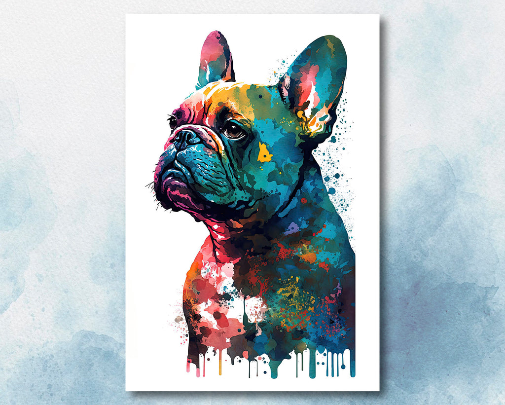 French Bulldog Watercolor Print Cute Pet Keepsake Wall Art Dog Lover Gift Adorable Canine Home Decor for Puppy Dog Lovers!