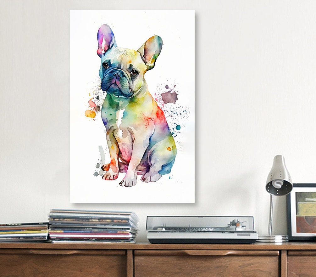 French Bulldog Watercolor Print Cute Pet Keepsake Wall Art Dog Lover Gift Adorable Canine Home Decor for Puppy Dog Lovers!