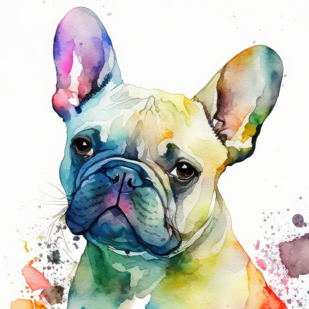 French Bulldog Watercolor Print Cute Pet Keepsake Wall Art Dog Lover Gift Adorable Canine Home Decor for Puppy Dog Lovers!