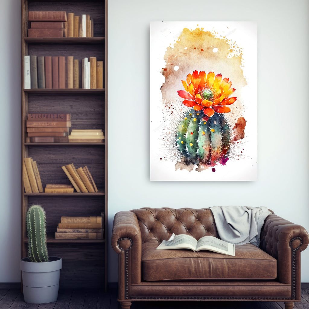 Cactus Plant Flower Print Watercolor Painting Botanical Wall Art Southwest Artwork Gift Rustic Desert Home Decor