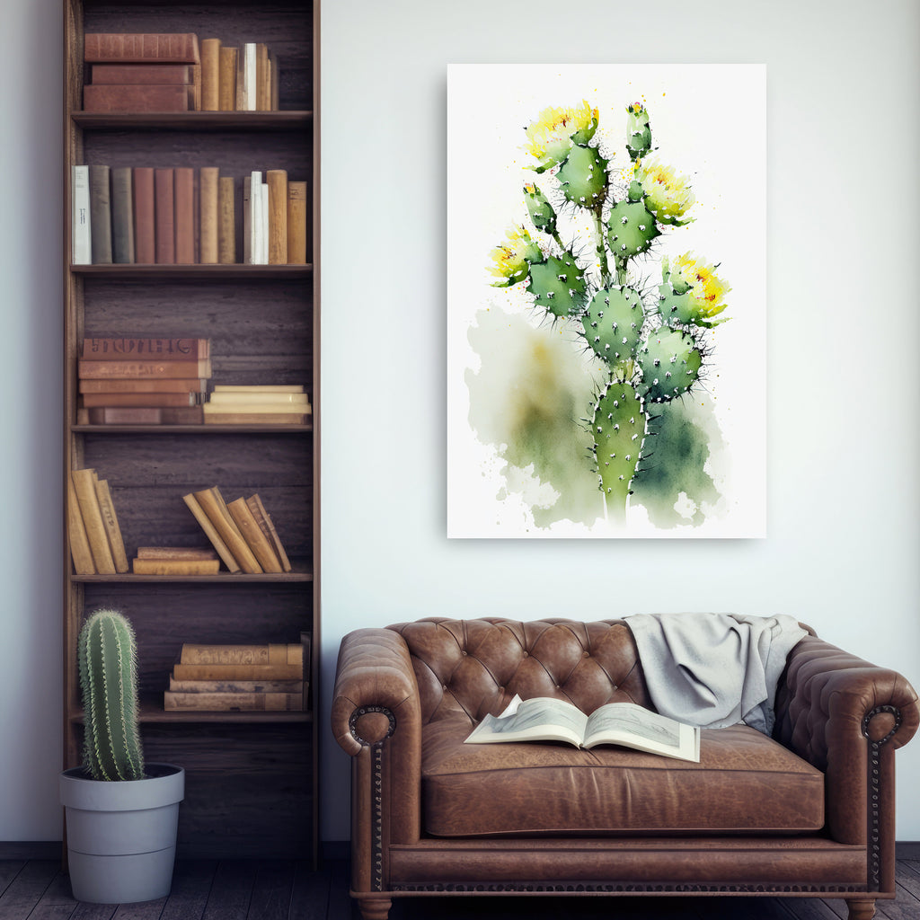 Cactus Plant Flower Print Watercolor Painting Botanical Wall Art Southwest Artwork Gift Rustic Desert Home Decor