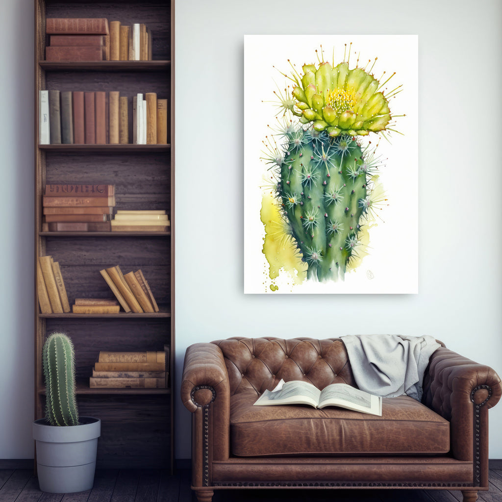 Cactus Plant Flower Print Watercolor Painting Botanical Wall Art Southwest Artwork Gift Rustic Desert Home Decor