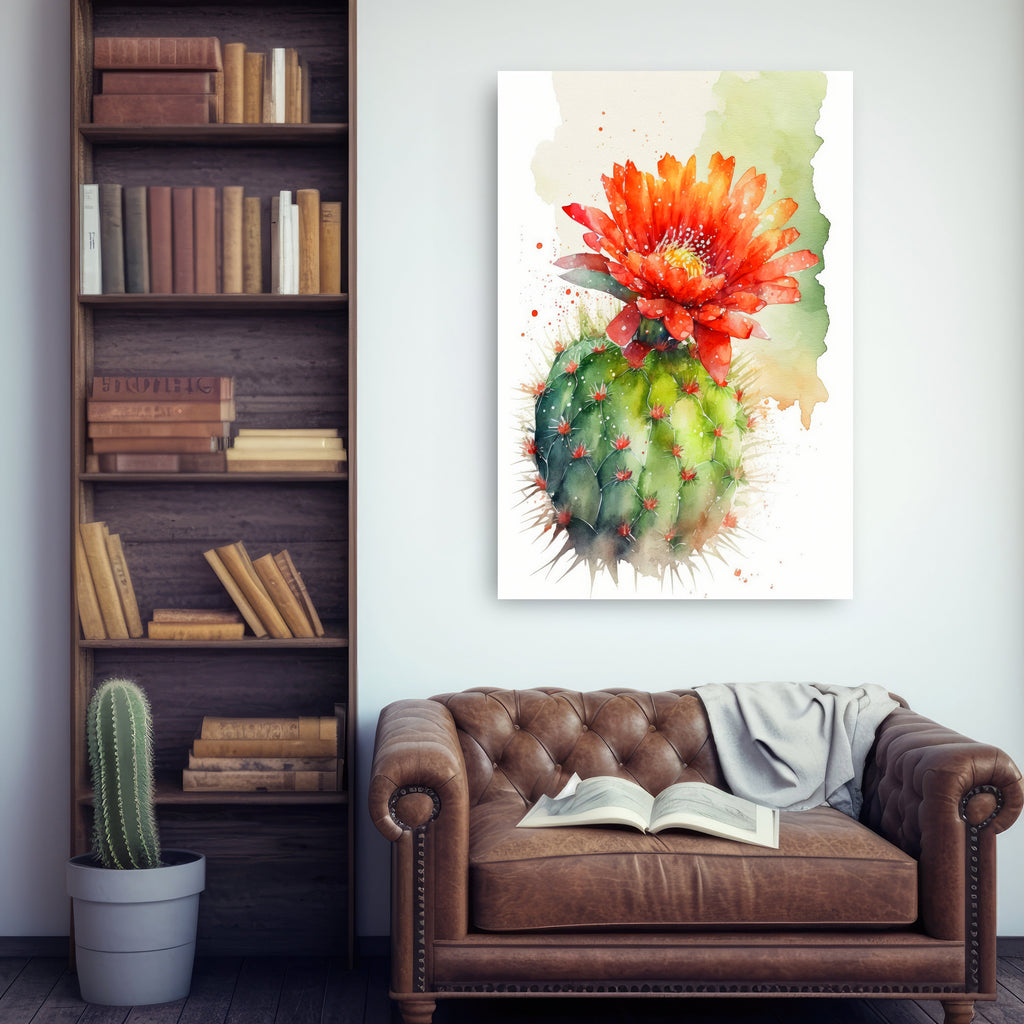 Cactus Plant Flower Print Watercolor Painting Botanical Wall Art Southwest Artwork Gift Rustic Desert Home Decor