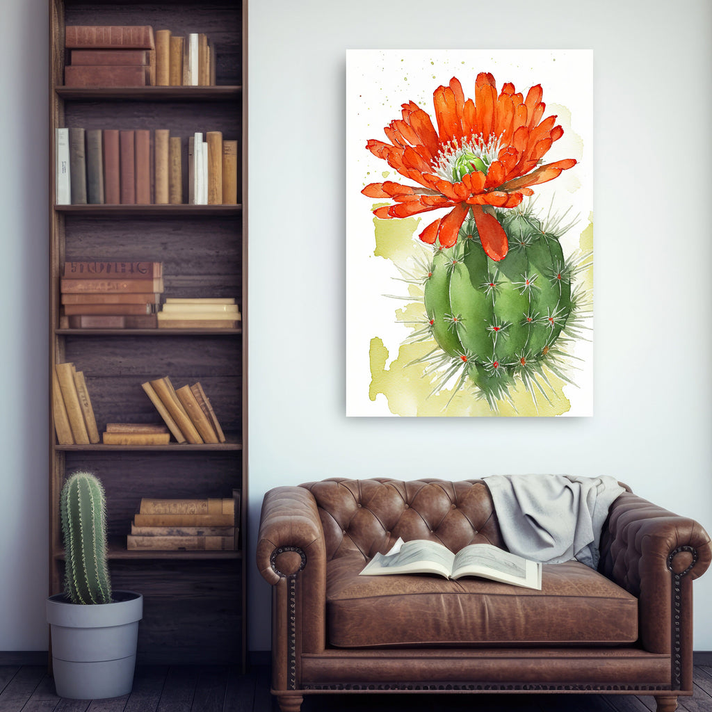 Cactus Plant Flower Print Watercolor Painting Botanical Wall Art Southwest Artwork Gift Rustic Desert Home Decor