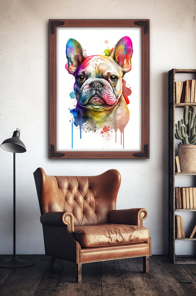 French Bulldog Watercolor Print Cute Pet Keepsake Wall Art Dog Lover Gift Adorable Canine Home Decor for Puppy Dog Lovers!