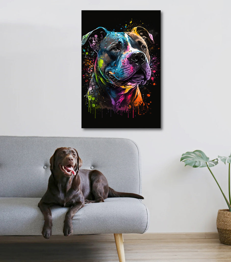 Pit Bull Watercolor Print Cute Pet Keepsake Wall Art Dog Lover Gift Adorable Staffordshire Terrier Home Decor for Puppy Dog Lovers!