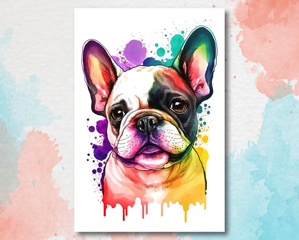 French Bulldog Watercolor Print Cute Pet Keepsake Wall Art Dog Lover Gift Adorable Canine Home Decor for Puppy Dog Lovers!