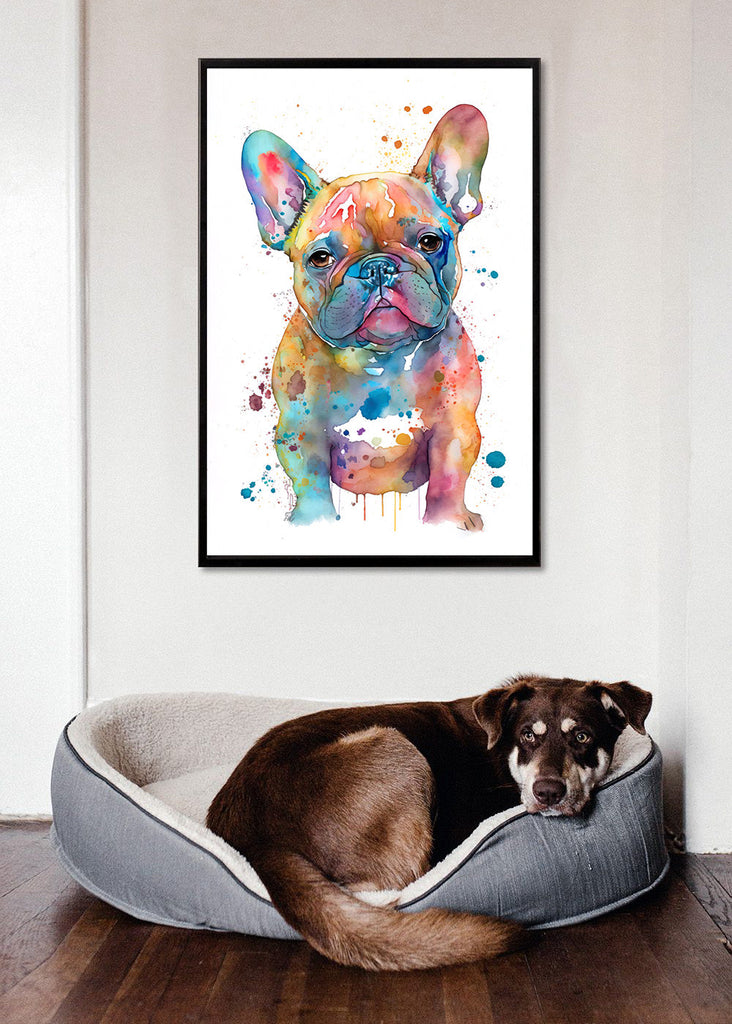 French Bulldog Watercolor Print Cute Pet Keepsake Wall Art Dog Lover Gift Adorable Canine Home Decor for Puppy Dog Lovers!