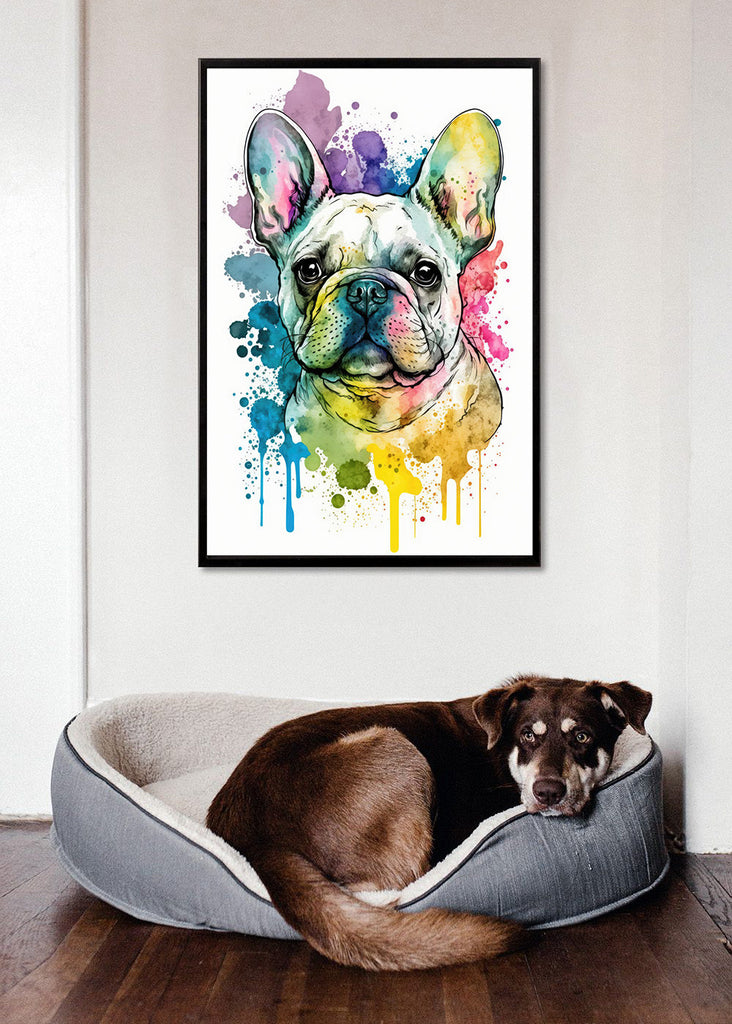 French Bulldog Watercolor Print Cute Pet Keepsake Wall Art Dog Lover Gift Adorable Canine Home Decor for Puppy Dog Lovers!