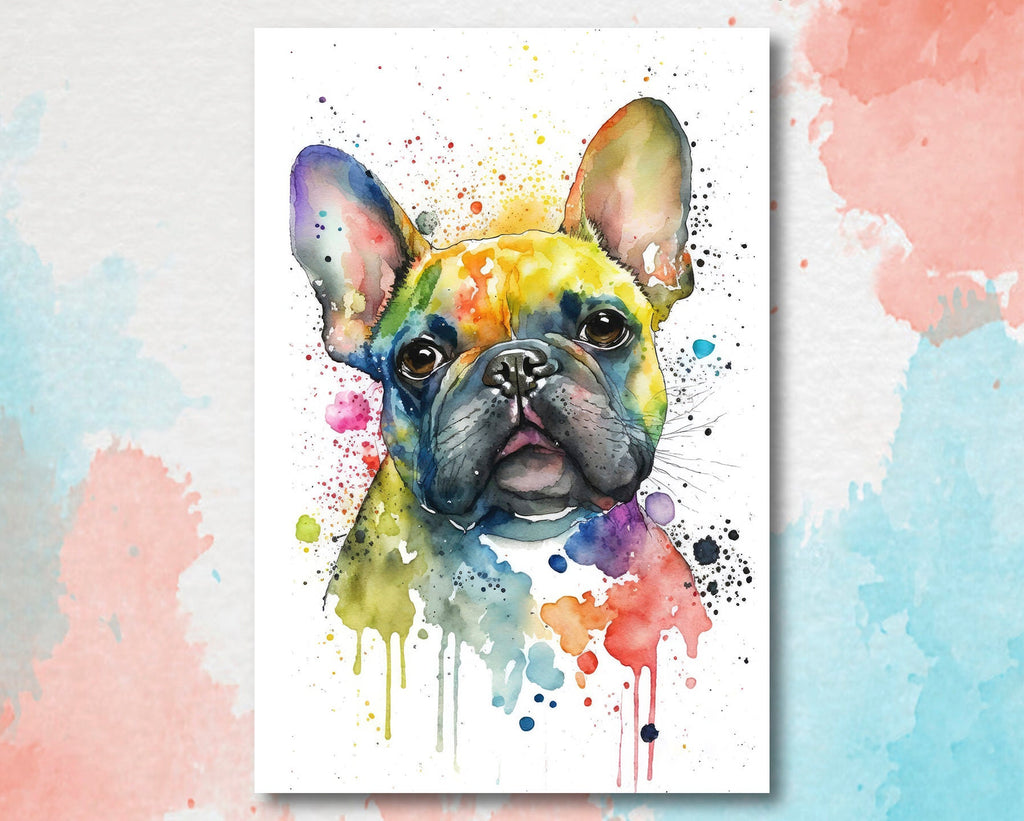 French Bulldog Watercolor Print Cute Pet Keepsake Wall Art Dog Lover Gift Adorable Canine Home Decor for Puppy Dog Lovers!