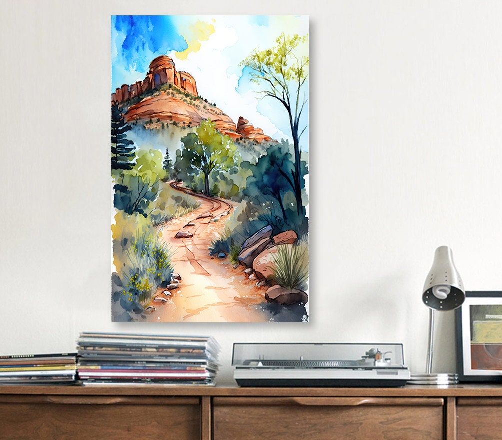 Watercolor Sedona Arizona Art Print Southwest Wall Art Landscape Gift Desert Home Western Decor