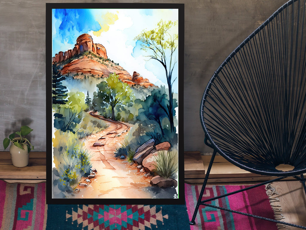 Watercolor Sedona Arizona Art Print Southwest Wall Art Landscape Gift Desert Home Western Decor