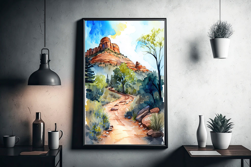 Watercolor Sedona Arizona Art Print Southwest Wall Art Landscape Gift Desert Home Western Decor