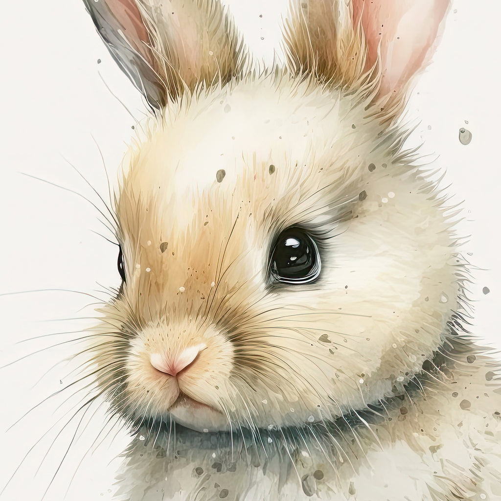 Baby Bunny Rabbit Watercolor Print Easter Pet Wall Art Cute Spring Gift Animal Home Decor