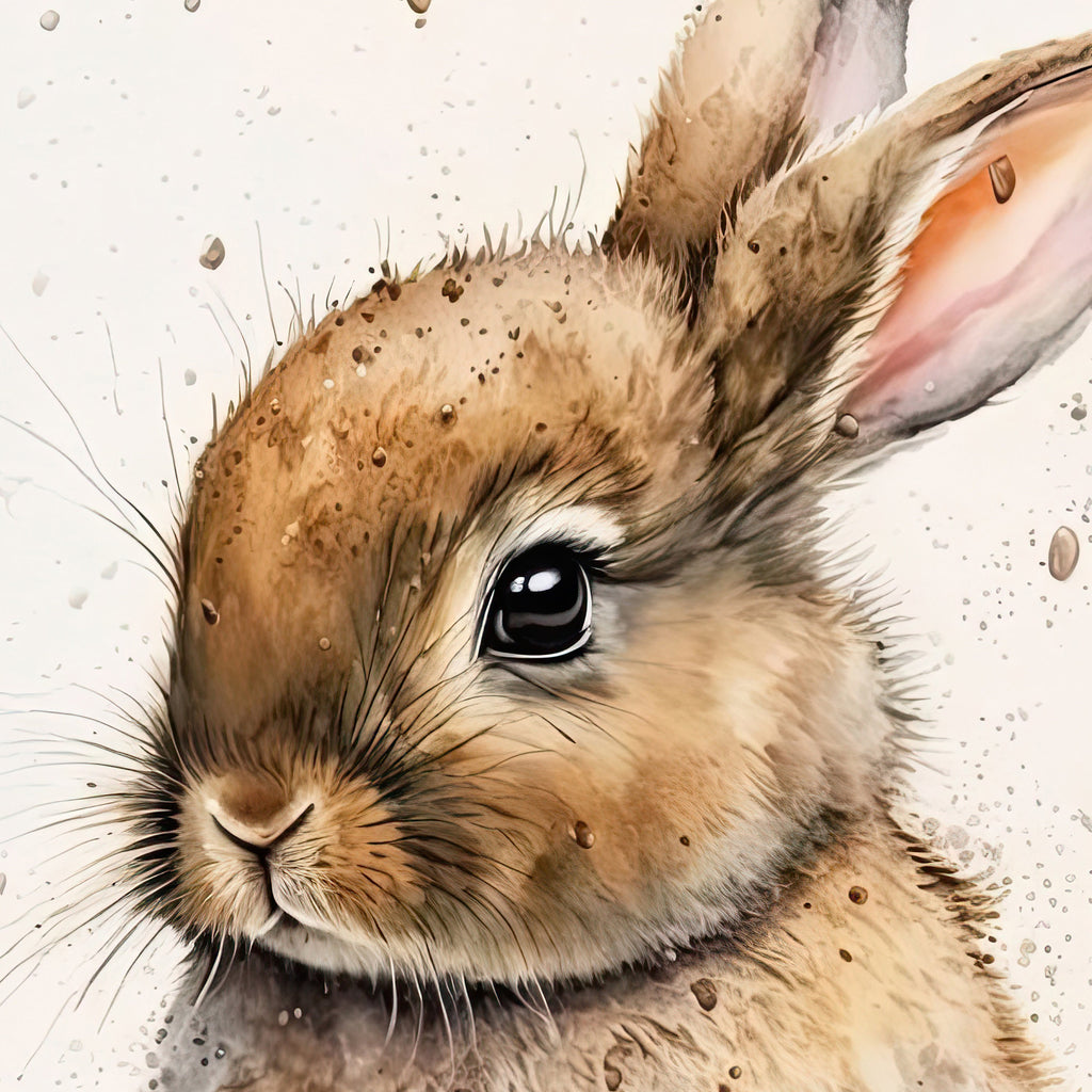 Baby Bunny Rabbit Watercolor Print Easter Pet Wall Art Cute Spring Gift Animal Home Decor