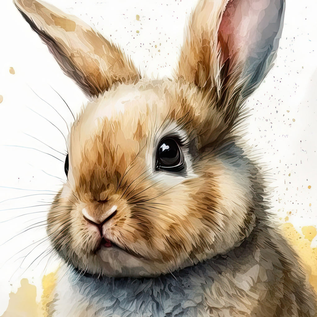 Baby Bunny Rabbit Watercolor Print Easter Pet Wall Art Cute Spring Gift Animal Home Decor