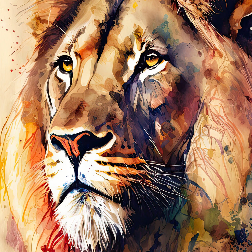 Lion Watercolor Print African Nature Wall Art Wildlife Gift Animal Home Decor