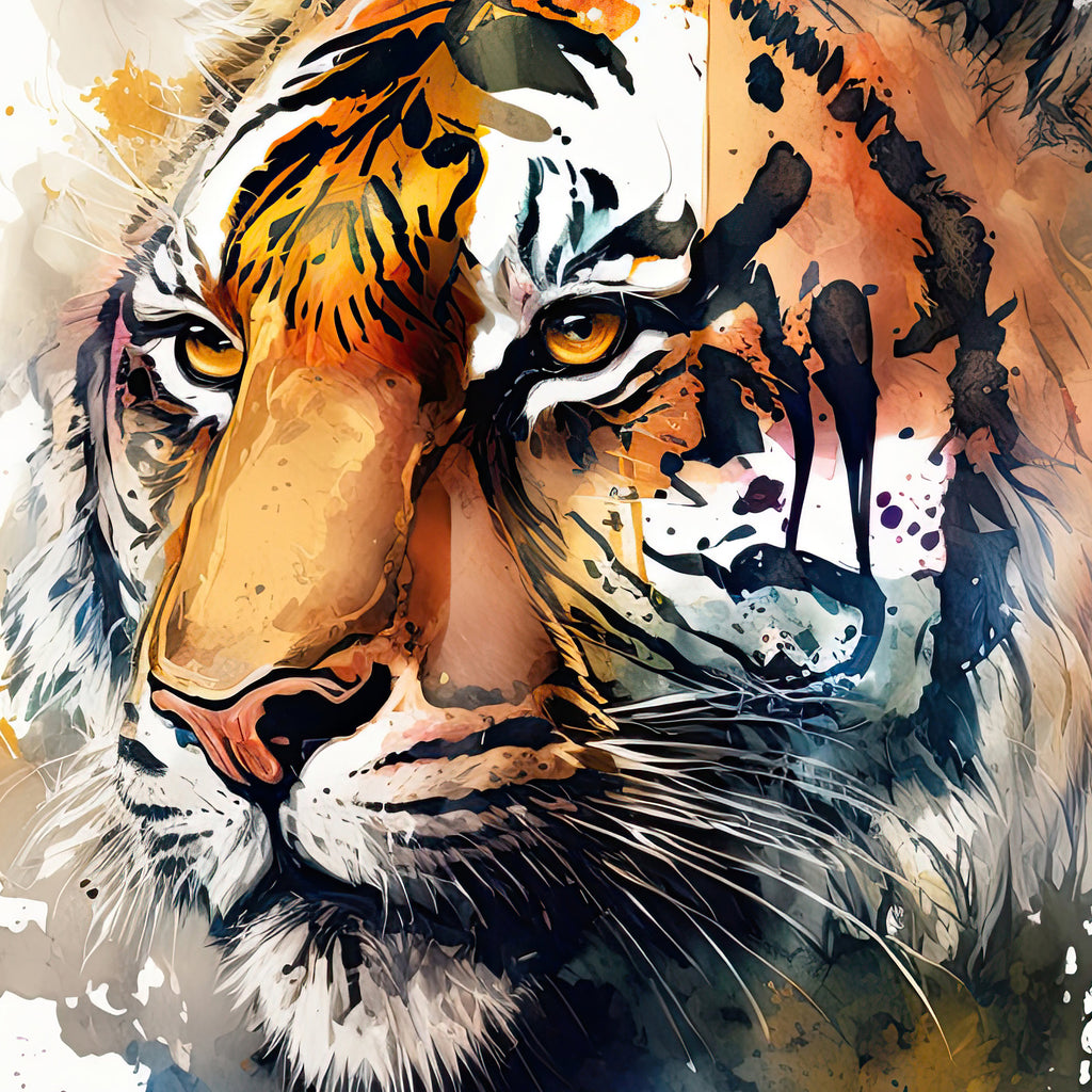 Tiger Watercolor Print Jungle Cat Nature Wall Art Wildlife Gift Animal Home Decor