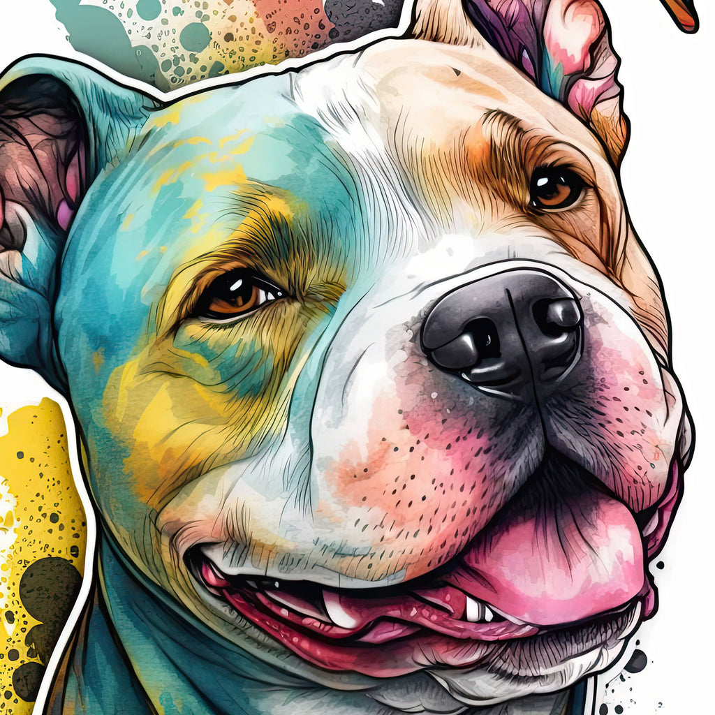 Pit Bull Watercolor Print Cute Pet Keepsake Wall Art Dog Lover Gift Adorable Staffordshire Terrier Home Decor for Puppy Dog Lovers!