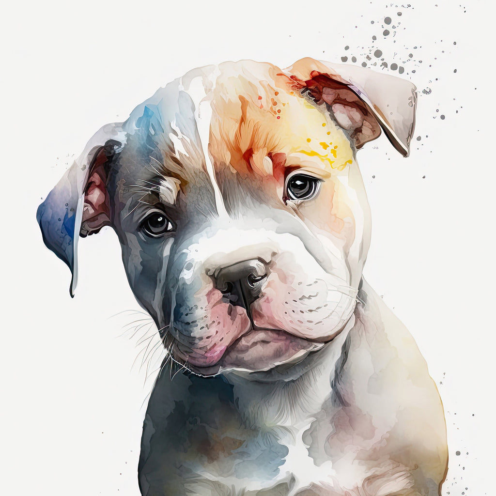 Pit Bull Watercolor Print Cute Pet Keepsake Wall Art Dog Lover Gift Adorable Staffordshire Terrier Home Decor for Puppy Dog Lovers!