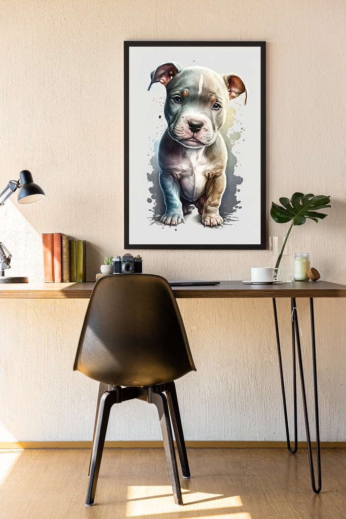 Pit Bull Watercolor Print Cute Pet Keepsake Wall Art Dog Lover Gift Adorable Staffordshire Terrier Home Decor for Puppy Dog Lovers!