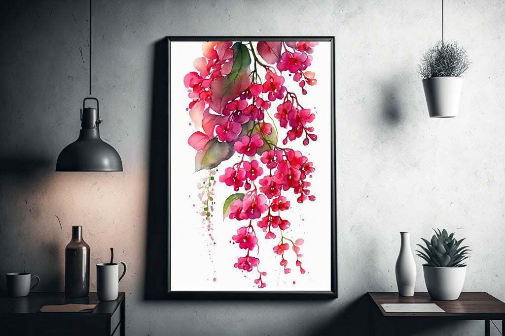 Bougainvillea Flowers Watercolor Print Botanical Nature Wall Art Flower Plant Art Gift Spring Floral Home Decor