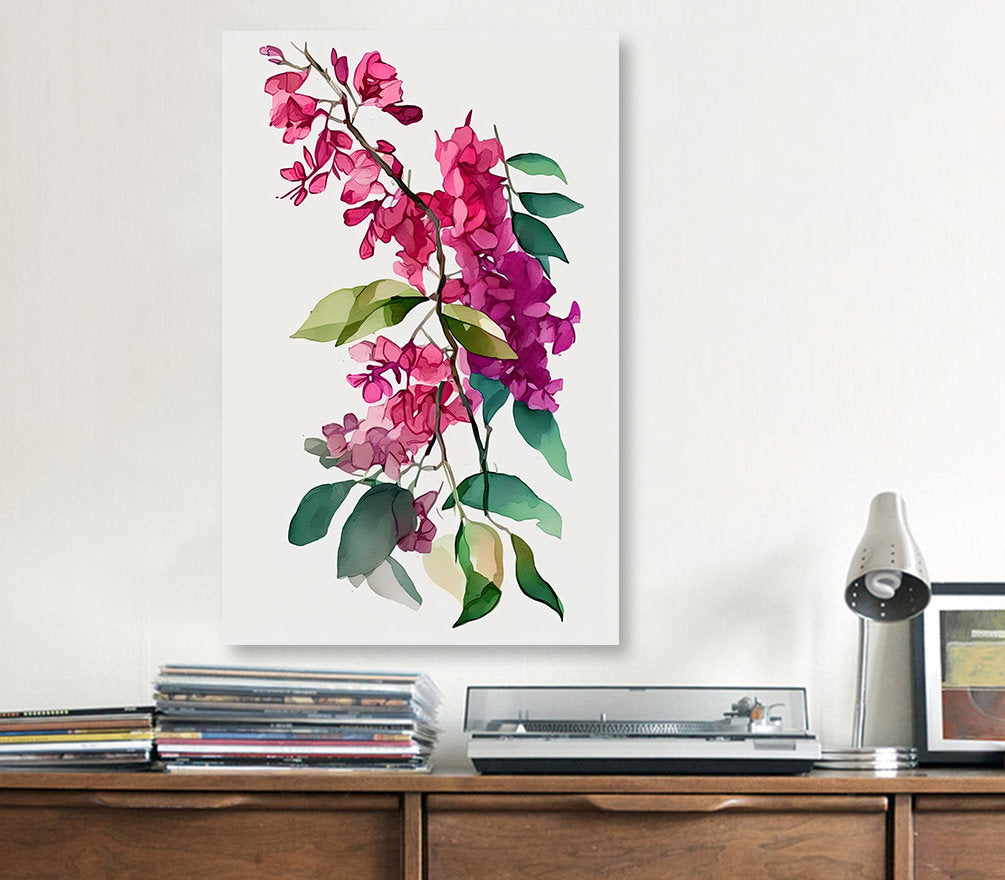 Bougainvillea Flowers Watercolor Print Botanical Nature Wall Art Flower Plant Art Gift Spring Floral Home Decor