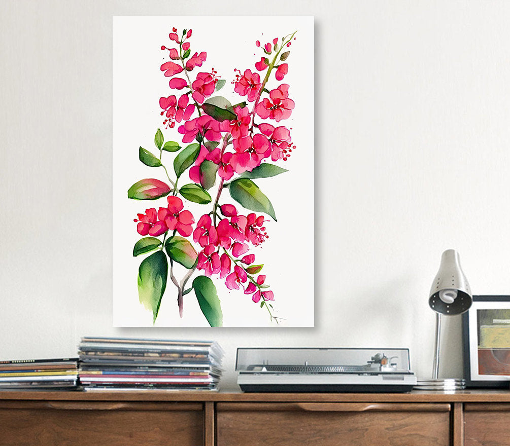 Bougainvillea Flowers Watercolor Print Botanical Nature Wall Art Flower Plant Art Gift Spring Floral Home Decor