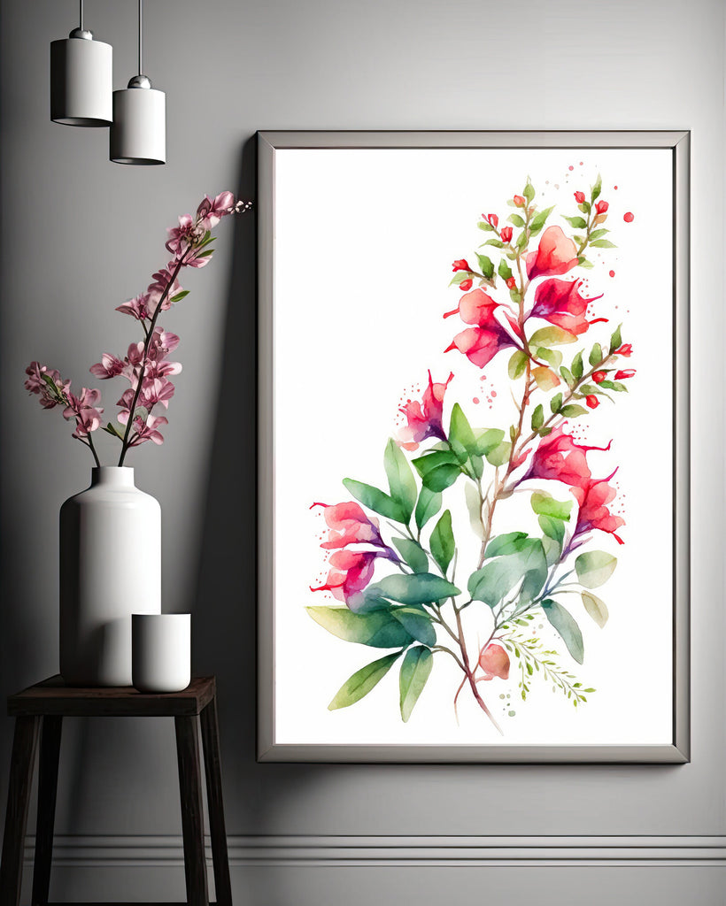 Bougainvillea Flowers Watercolor Print Botanical Nature Wall Art Flower Plant Art Gift Spring Floral Home Decor