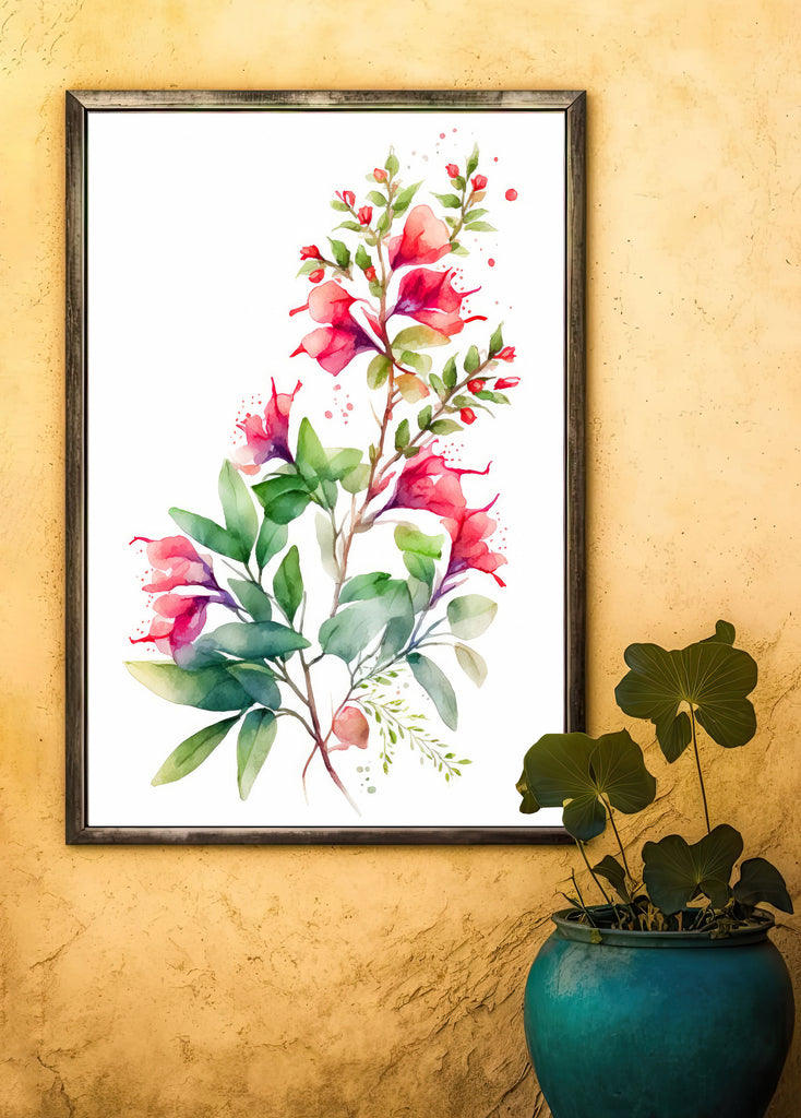 Bougainvillea Flowers Watercolor Print Botanical Nature Wall Art Flower Plant Art Gift Spring Floral Home Decor