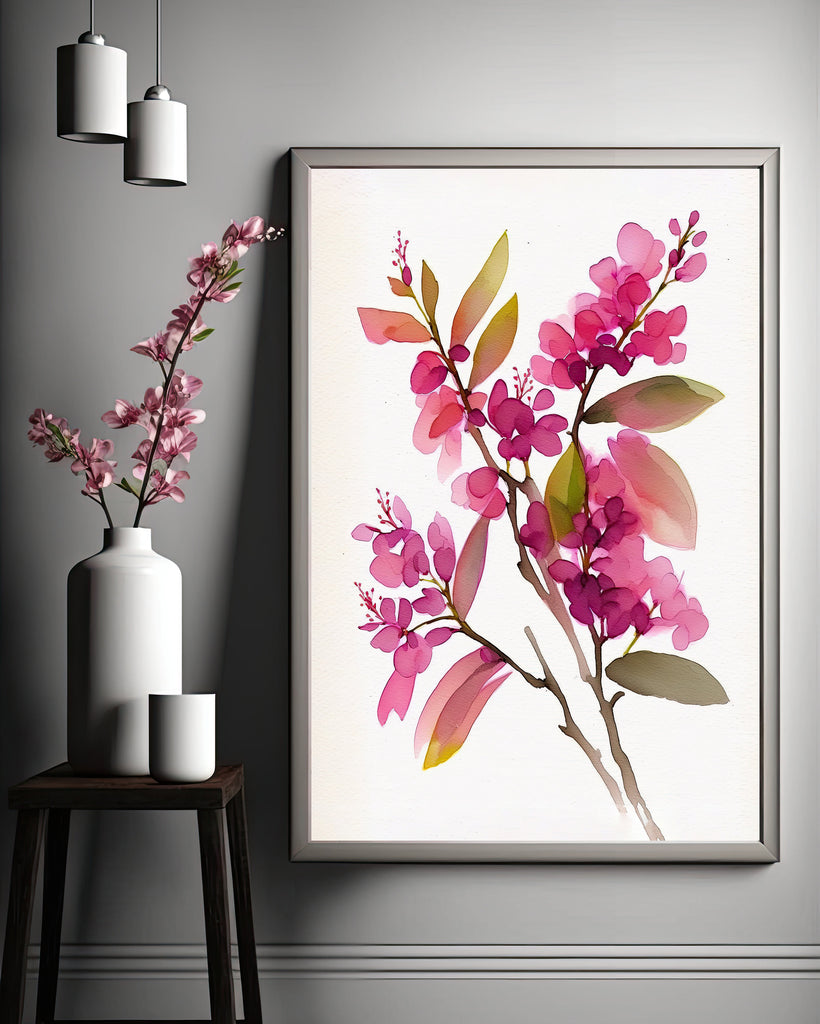 Bougainvillea Flowers Watercolor Print Botanical Nature Wall Art Flower Plant Art Gift Spring Floral Home Decor