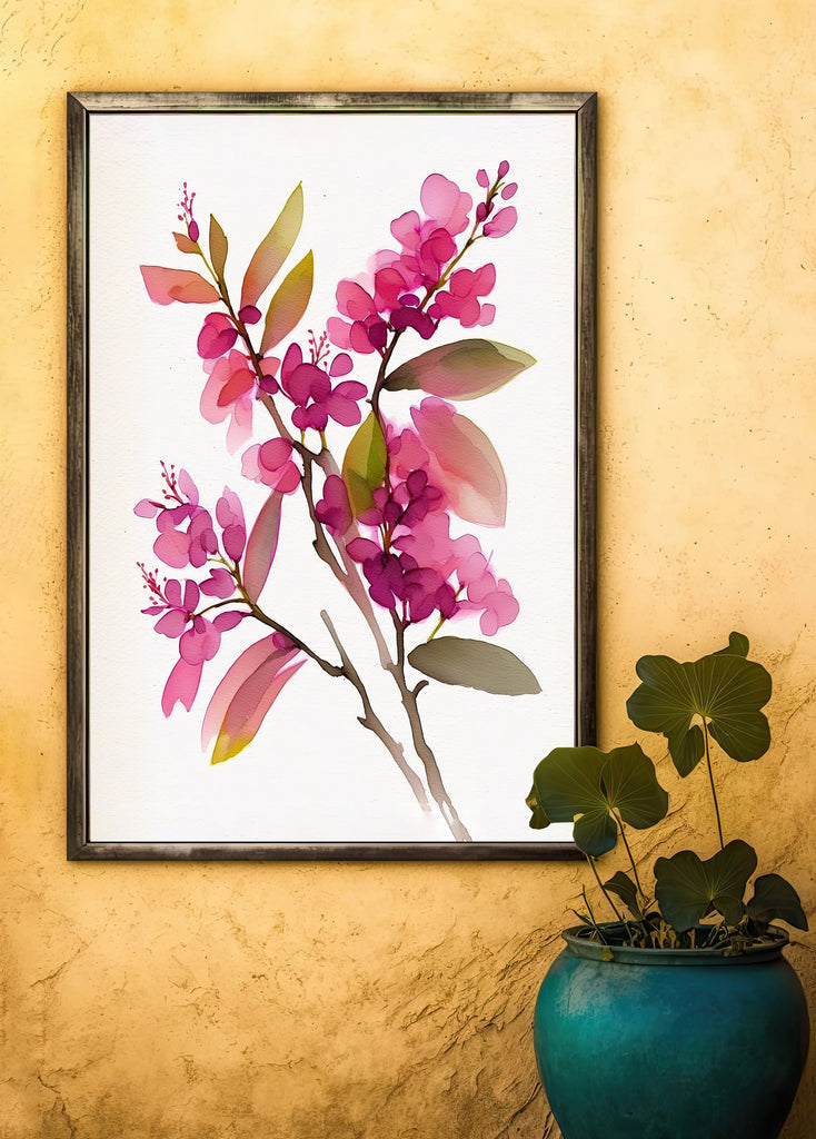 Bougainvillea Flowers Watercolor Print Botanical Nature Wall Art Flower Plant Art Gift Spring Floral Home Decor