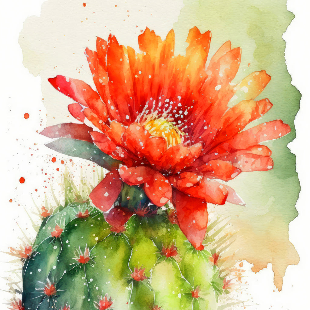 Cactus Plant Flower Print Watercolor Painting Botanical Wall Art Southwest Artwork Gift Rustic Desert Home Decor