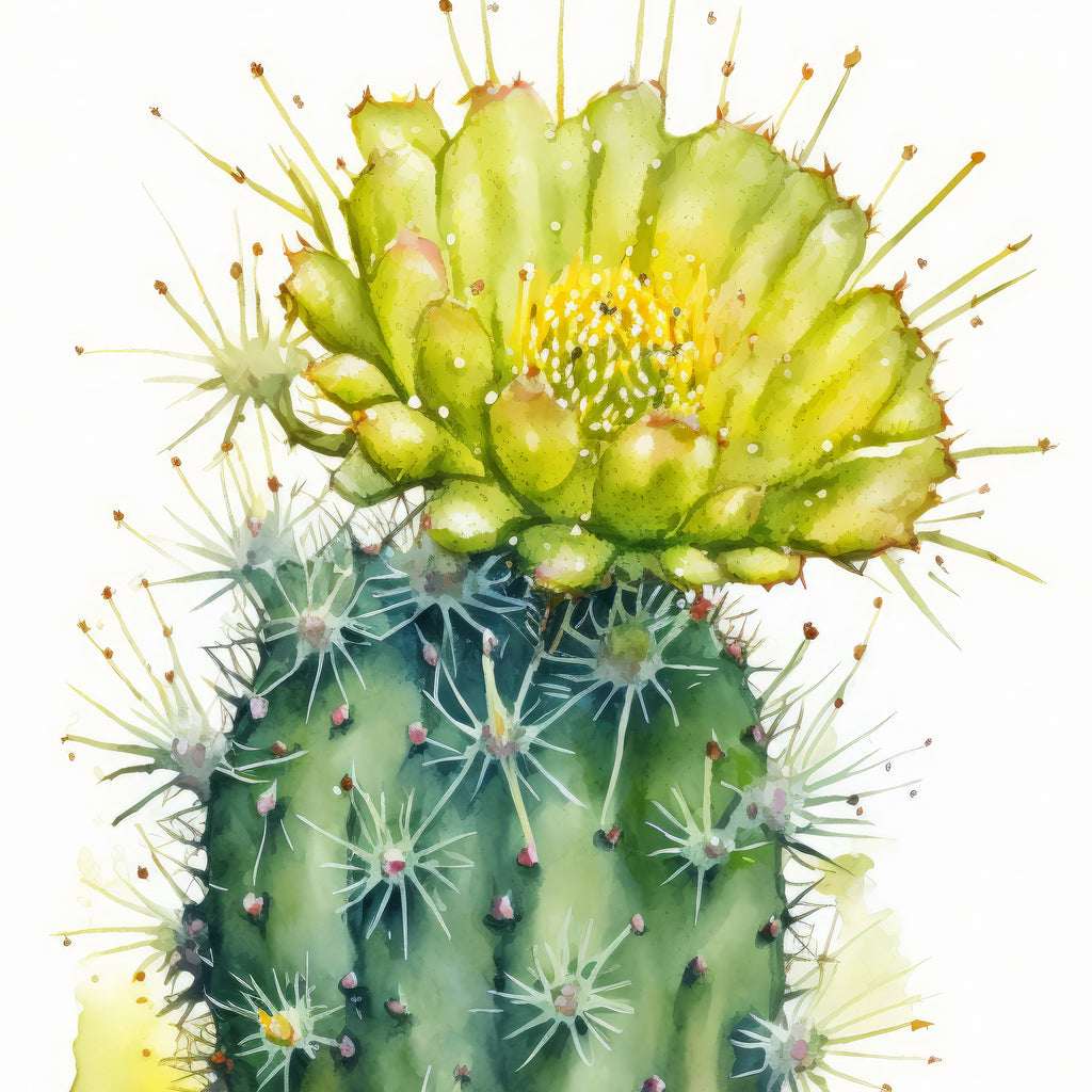 Cactus Plant Flower Print Watercolor Painting Botanical Wall Art Southwest Artwork Gift Rustic Desert Home Decor