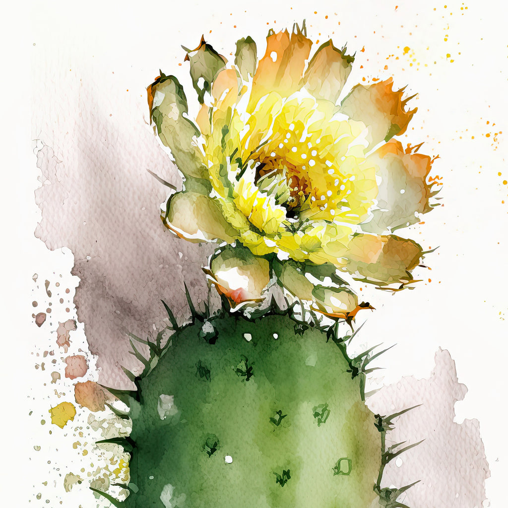 Cactus Plant Flower Print Watercolor Painting Botanical Wall Art Southwest Artwork Gift Rustic Desert Home Decor