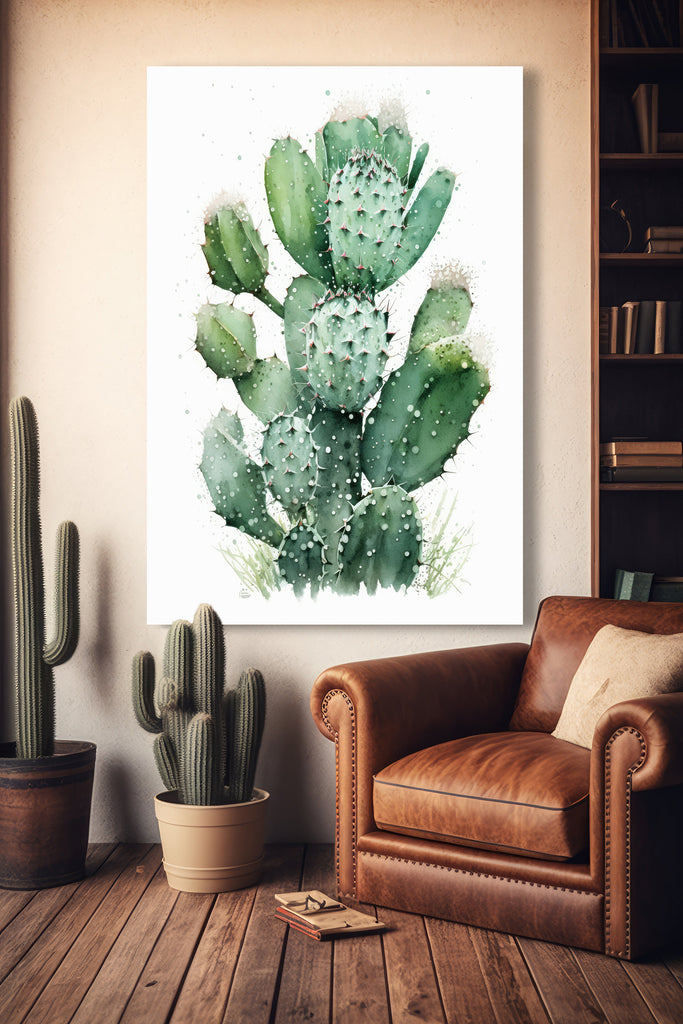 Cactus Plant Print Watercolor Painting Botanical Wall Art Southwest Artwork Gift Rustic Desert Home Decor