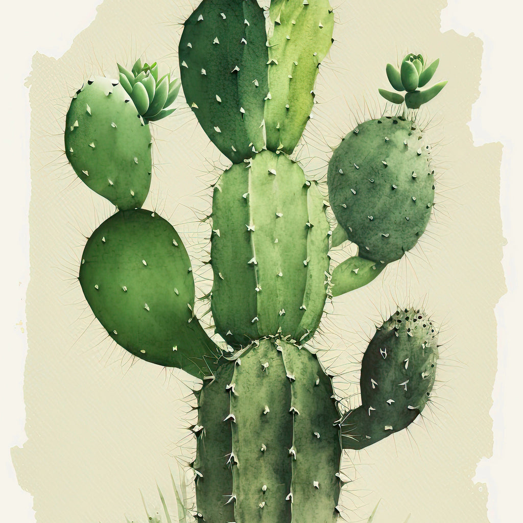 Cactus Plant Print Watercolor Painting Botanical Wall Art Southwest Artwork Gift Rustic Desert Home Decor