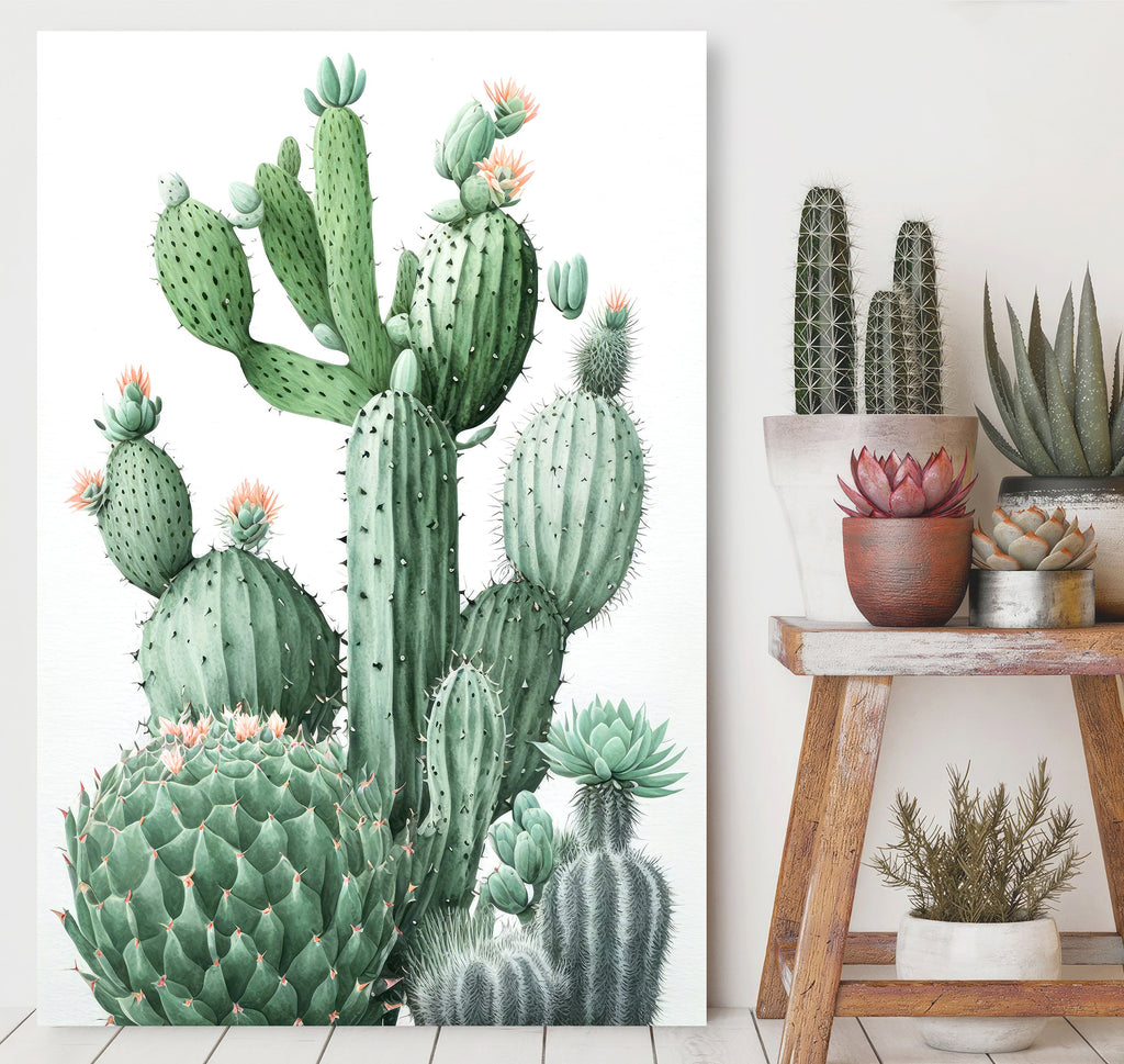 Cactus Plant Print Watercolor Painting Botanical Wall Art Southwest Artwork Gift Rustic Desert Home Decor