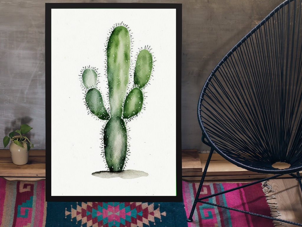 Cactus Plant Print Watercolor Painting Botanical Wall Art Southwest Artwork Gift Rustic Desert Home Decor