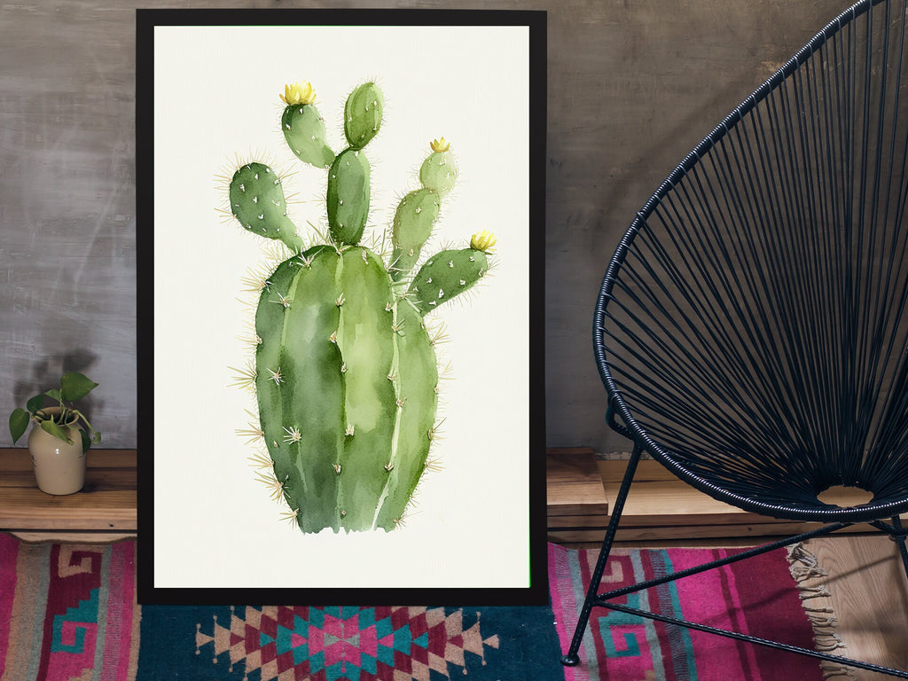 Cactus Plant Print Watercolor Painting Botanical Wall Art Southwest Artwork Gift Rustic Desert Home Decor