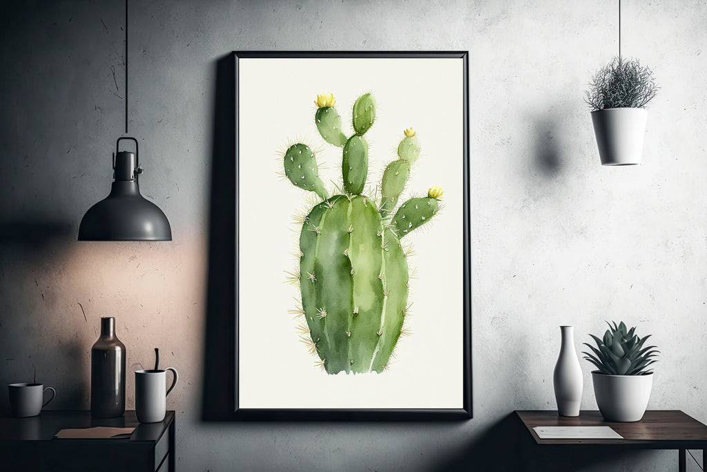 Cactus Plant Print Watercolor Painting Botanical Wall Art Southwest Artwork Gift Rustic Desert Home Decor