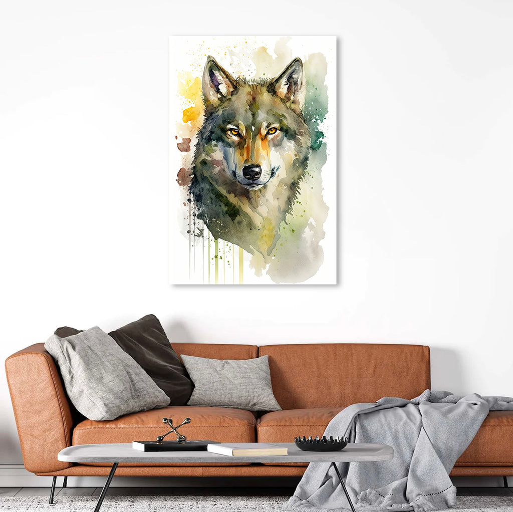 Wolf Watercolor Print Forest Wall Art Nature Wildlife Gift Wild Animal Painting Woodland Home Decor