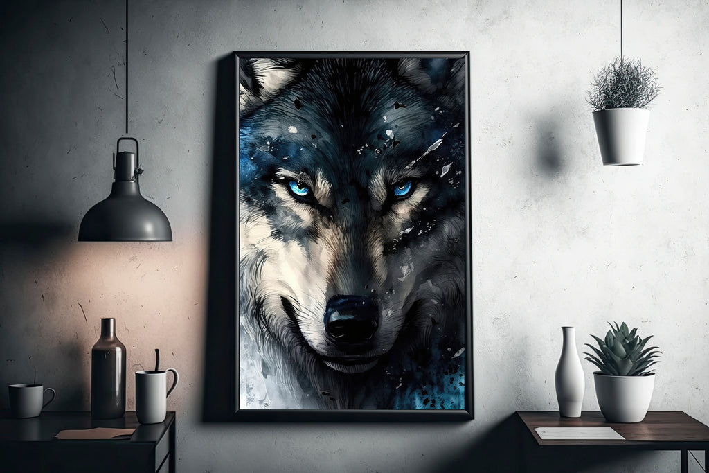 Wolf Watercolor Print Forest Wall Art Nature Wildlife Gift Wild Animal Painting Woodland Home Decor