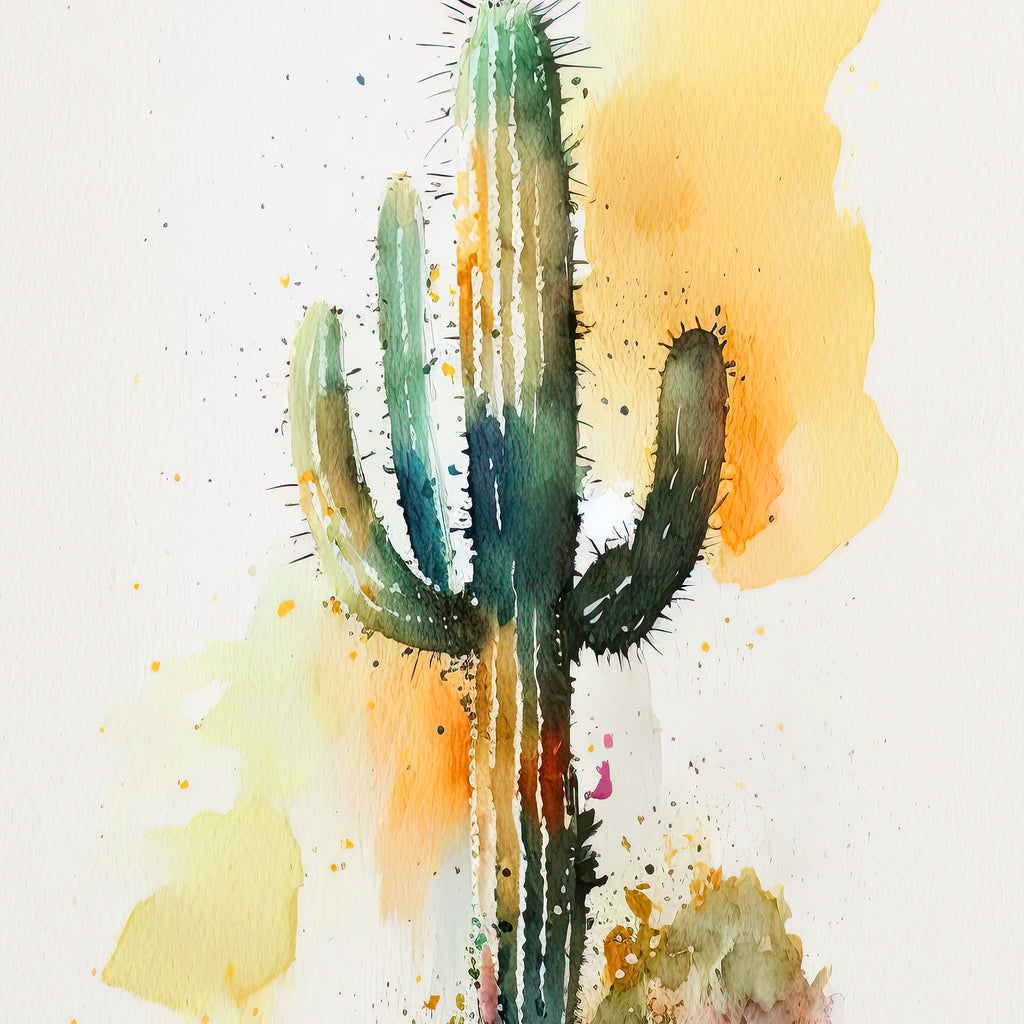 Cactus Plant Print Watercolor Painting Botanical Wall Art Southwest Artwork Gift Rustic Desert Home Decor