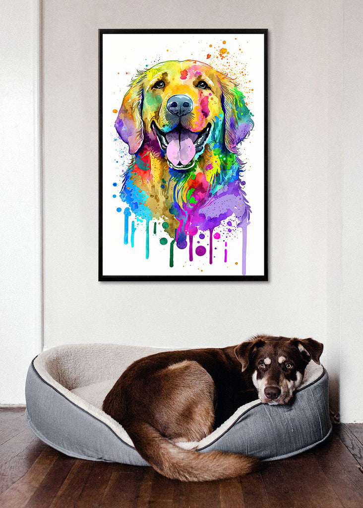 Golden Retriever Dog Watercolor Print Cute Pet Keepsake Wall Art Dog Lover Gift Adorable Canine Home Decor for Puppy Dog Lovers!