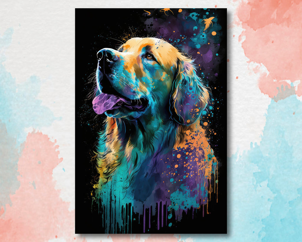 Golden Retriever Dog Watercolor Print Cute Pet Keepsake Wall Art Dog Lover Gift Adorable Canine Home Decor for Puppy Dog Lovers!