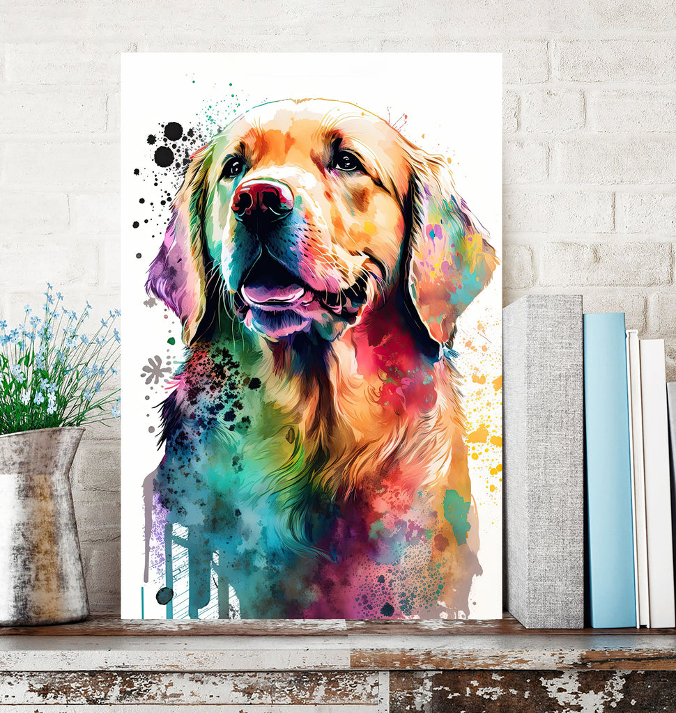 Golden Retriever Dog Watercolor Print Cute Pet Keepsake Wall Art Dog Lover Gift Adorable Canine Home Decor for Puppy Dog Lovers!