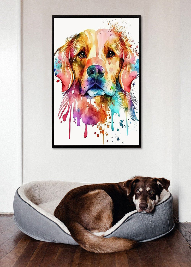 Golden Retriever Dog Watercolor Print Cute Pet Keepsake Wall Art Dog Lover Gift Adorable Canine Home Decor for Puppy Dog Lovers!